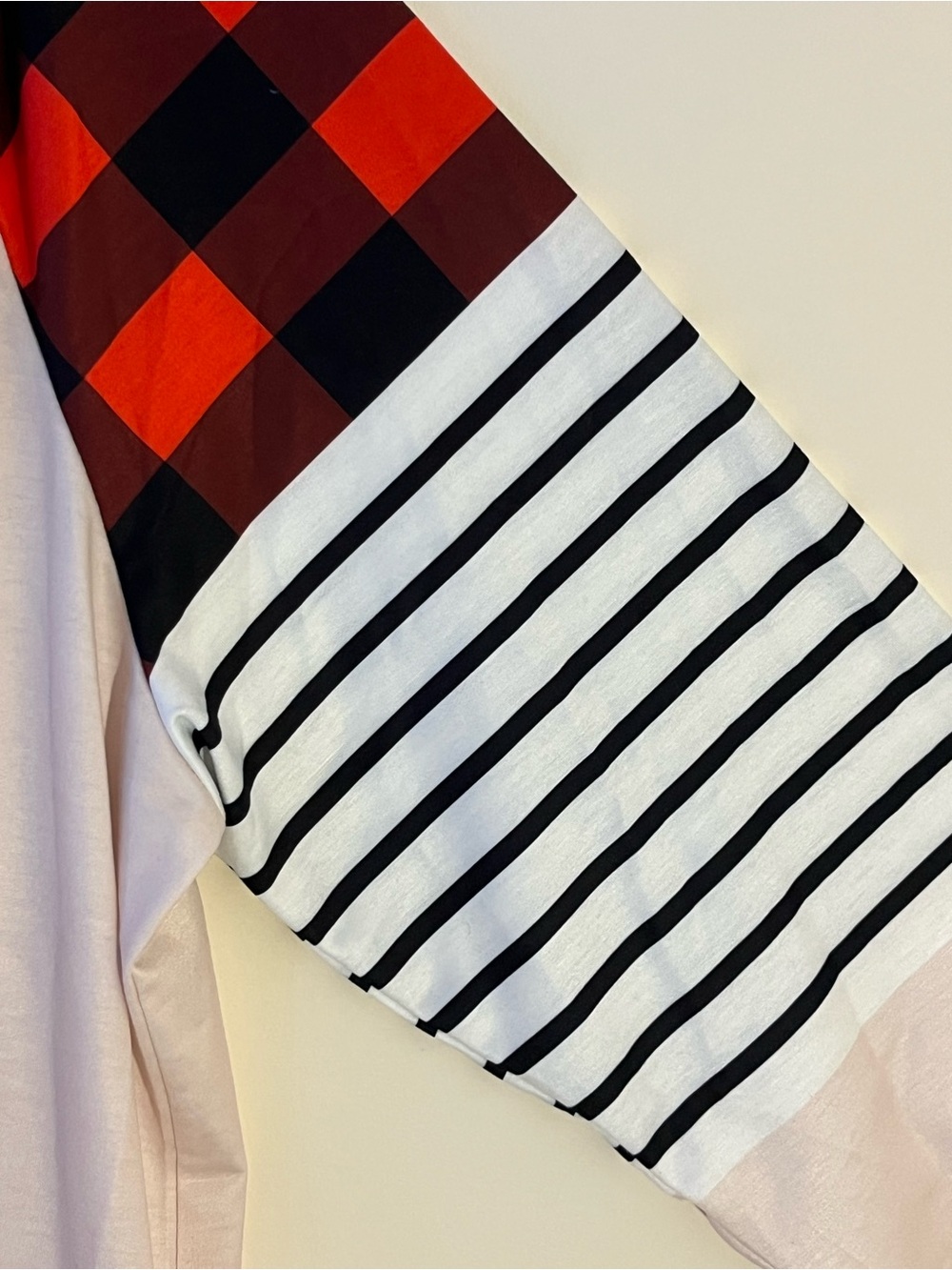 Plaid Heart Raglan Long Sleeve Top - Red & Black Hearts - Picture 4 of 6